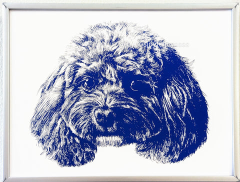 custom pet portrait personalized handmade drawing illustration dog cute