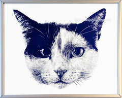 custom cat portrait cute drawing art handmade personalized