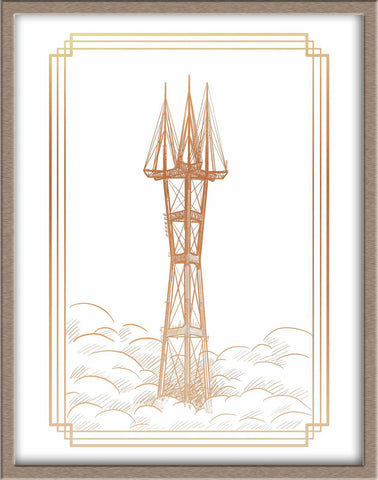 famous tourist destination sutro tower san francisco art print handmade