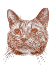 Custom pet portrait dog cat artwork drawing print personalized