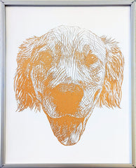 custom pet portrait handmade personalized cute drawing dog golden retriever