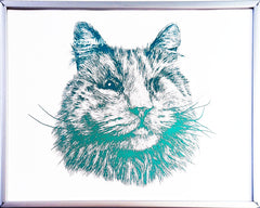 custom cat portrait cute handmade personalized drawing art print