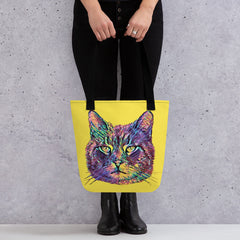 cat tote bag custom pet portrait accessory