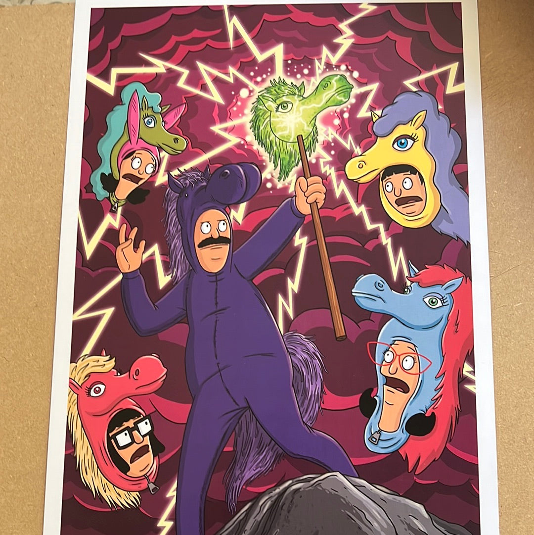 Easter Island Bob's Burgers 13x19 Fine art signed print Rare