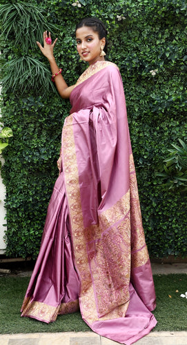 Amazing pink color soft silk saree with blouse – Joshindia