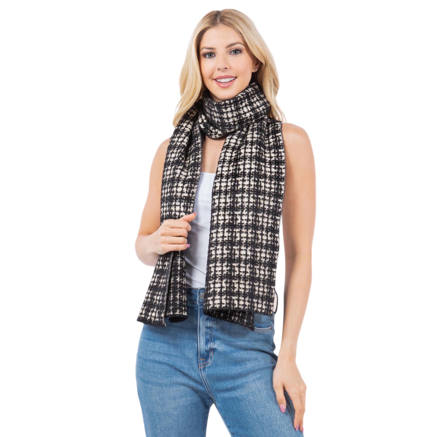 30438 Tweed Metallic Scarf