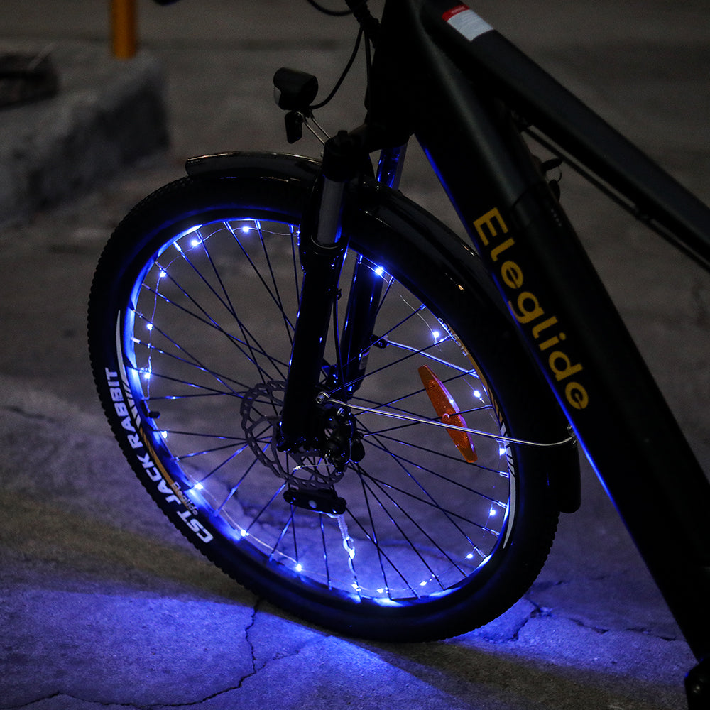 Feux de roue de vélo bleus (2 pièces, sans batterie)