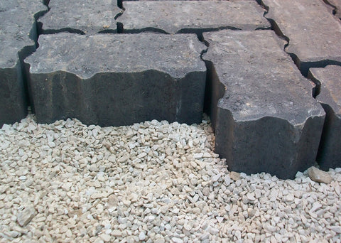 Brett Omega Flow block paving in Charcoal laid on permeable aggregate