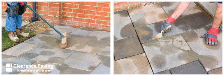 Fill gaps between slabs with mortar