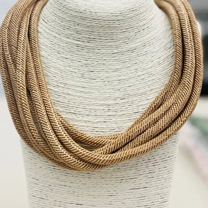 8-Strand Rope Necklace in Tan - Alpha Blush Boutique