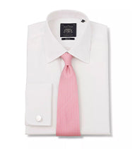 White Fine Twill Slim Fit Non-Iron Shirt - Double Cuff