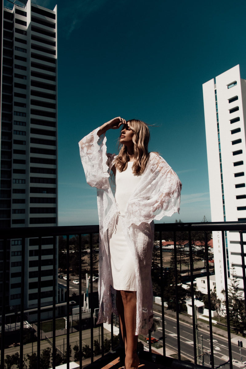 Diana Kimono White – Purity Lace Designs