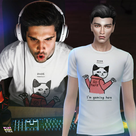 PlayWhatever Cool Cat Gamer Shirt Sims 4 CC