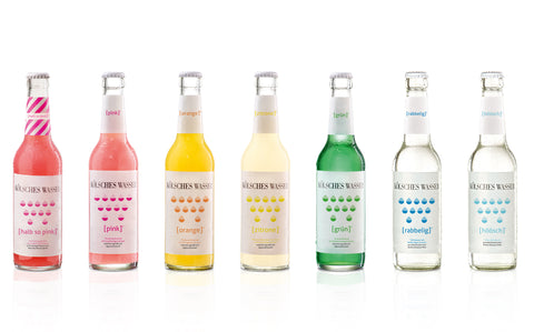 Product images of the new Sünner Cologne water range pink, orange, green, lemon