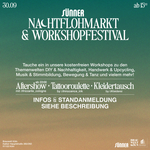 Sünner Nachtflohmarkt und Workshopfestival Programm 30.09.2023
