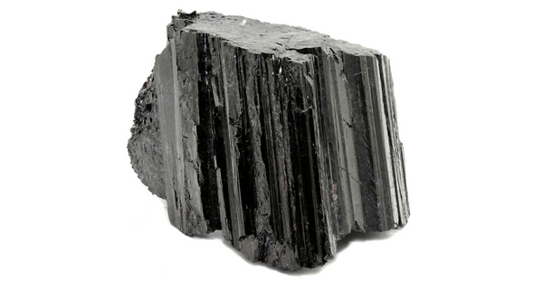 A piece of raw black tourmaline