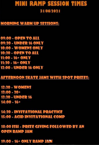 Session times and schedule for Ramp Attack