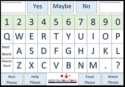 gekruld eigenaar Hoogte User Friendly QWERTY Alphabet Communication Board for MND and ALS - Keep On  Solutions