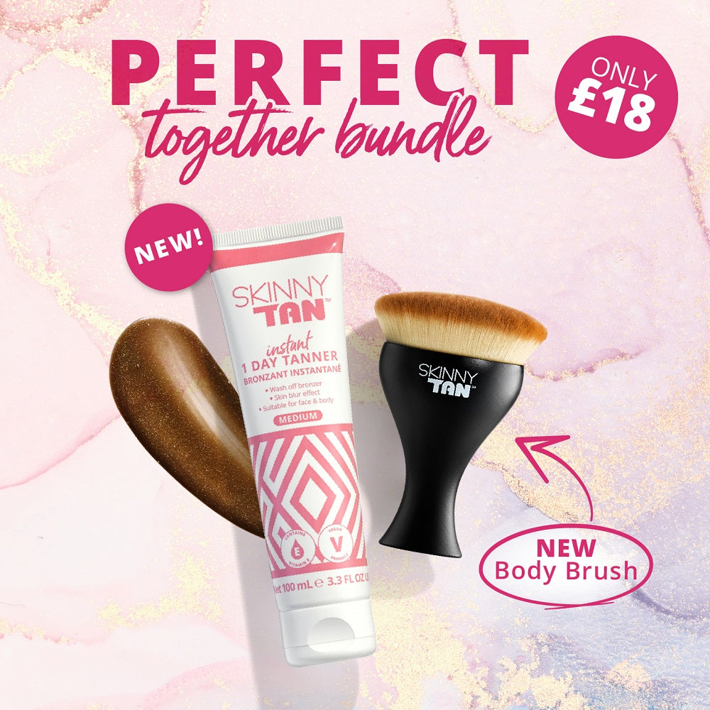 The perfect together bundle: Skinny Tan's 1 Day Instant Tanner and the Body Buffing Wonder Brush