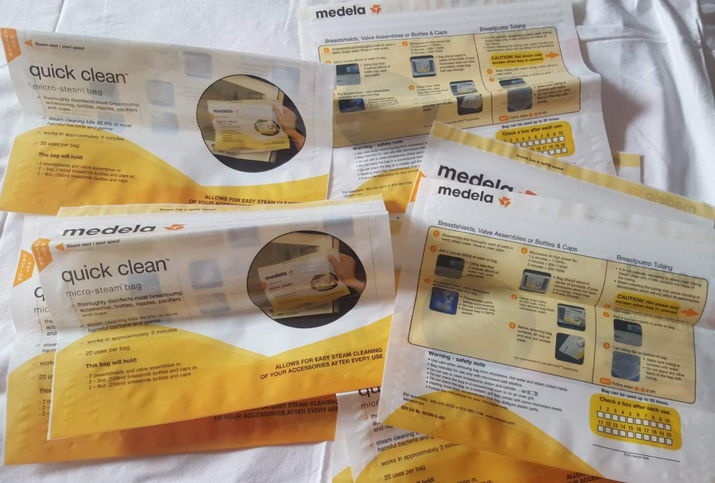 New Dr Brown's Medela Microwave Steam Sterilizer Bags Pack 5 Reusable Bags  Lot