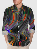 Classic Colorful Swirl Print Long Sleeve Shirt