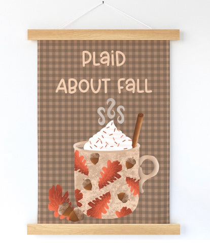 Plaid About Fall Cozy Fall Mug Wall Hanging - Spoonflower