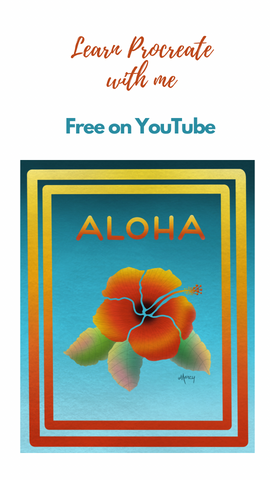 Free YouTube Beginner-Friendly Procreate Class — Hibiscus Travel Poster