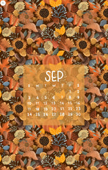 Autumnal Woodlands iPhone wallpaper for September 2023 by Marcy Brennan Art