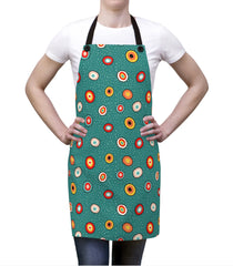 70s groove funky circles on apron by Marcy Brennan Art