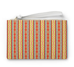 70s groove groovy stripes on clutch bag by Marcy Brennan Art