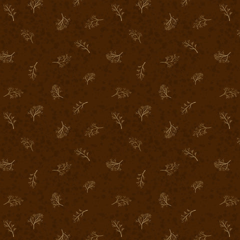 Twigs Pattern on Burnt Umber - Autumnal Woodlands Collection