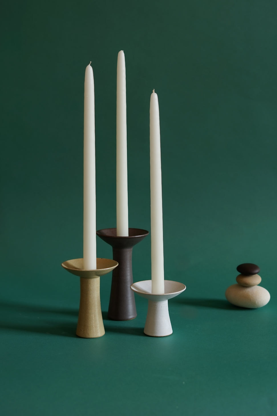 Three colours of the Midsummer Candlestick by Cara Guthrie.