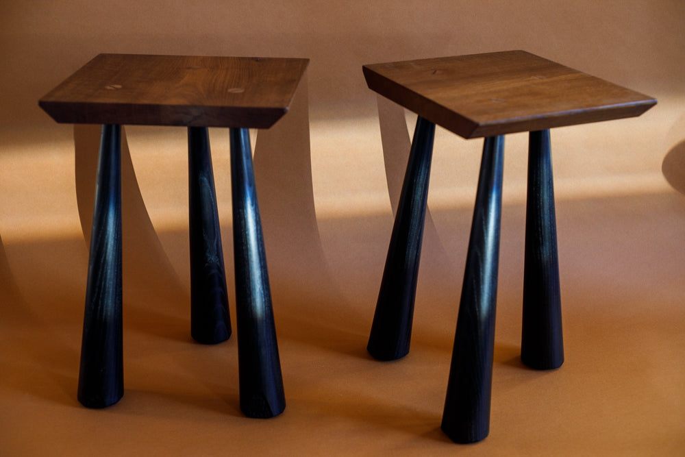 Pair of side tables from the Vernacular Collection. Sold individually or as part of the full collection.