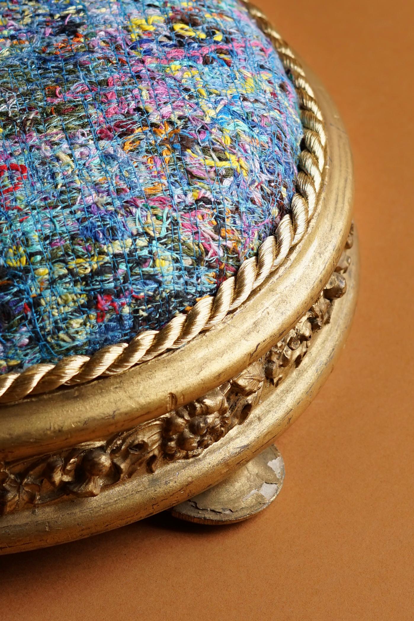  Close up of Laura Lees' stool design the Sweetie Button Stool.