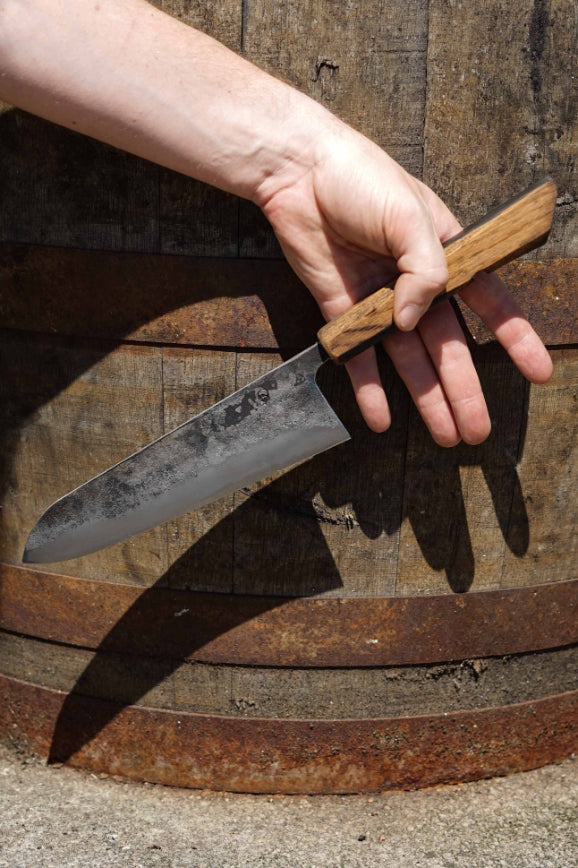 80% barrel knife from Dumfries and Galloway based bladesmith and recycler, Clement Knives.
