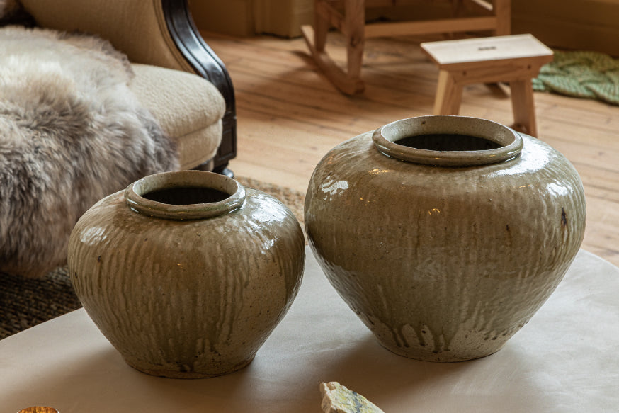 Two large ceramic vases by Ingot Objects photographed at Bard Scotland in Leith. 