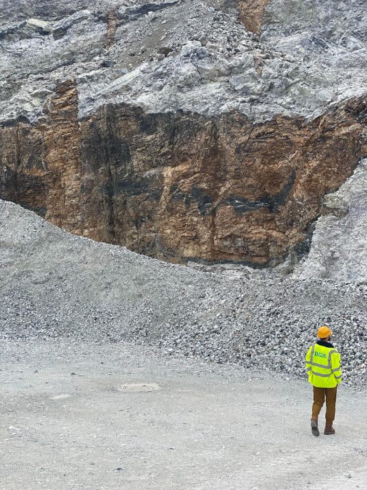 James at Torrin Quarry in Skye. Hunting for pieces to bring back to Bard.