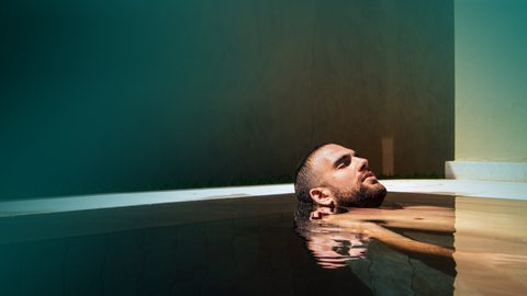 Soaking in a warm bath