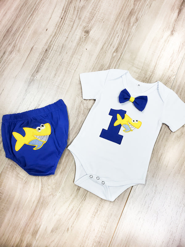 Baby Shark 1st Birthday Outfit For Boy – TwinkyLuxyDress