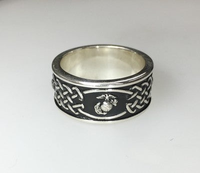 Gold MARINE CORPS Wedding Bands With Celtic Knot Weave Marine Corps Rings 78 ?v=1649607260