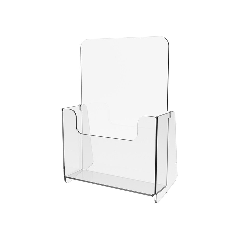 Set of 2 pcs, Desktop Brochure Holder A6, Acrylic Stand For Brochures 108x30x150mm, Advertising Display Holder, Acrylic Display For Brochures, Stand For Brochures And Flyers, Acrylic Paper Holder