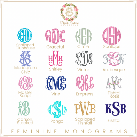 Fonts and Thread Colors – Proper Southern Monograms