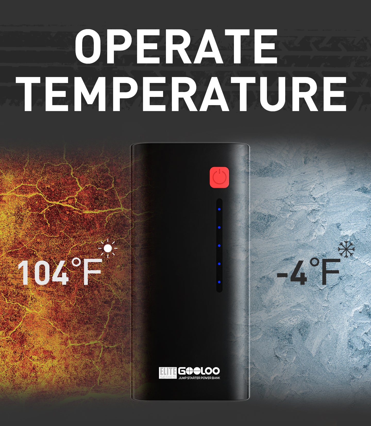 Operating temperature (-4℉-104℉)