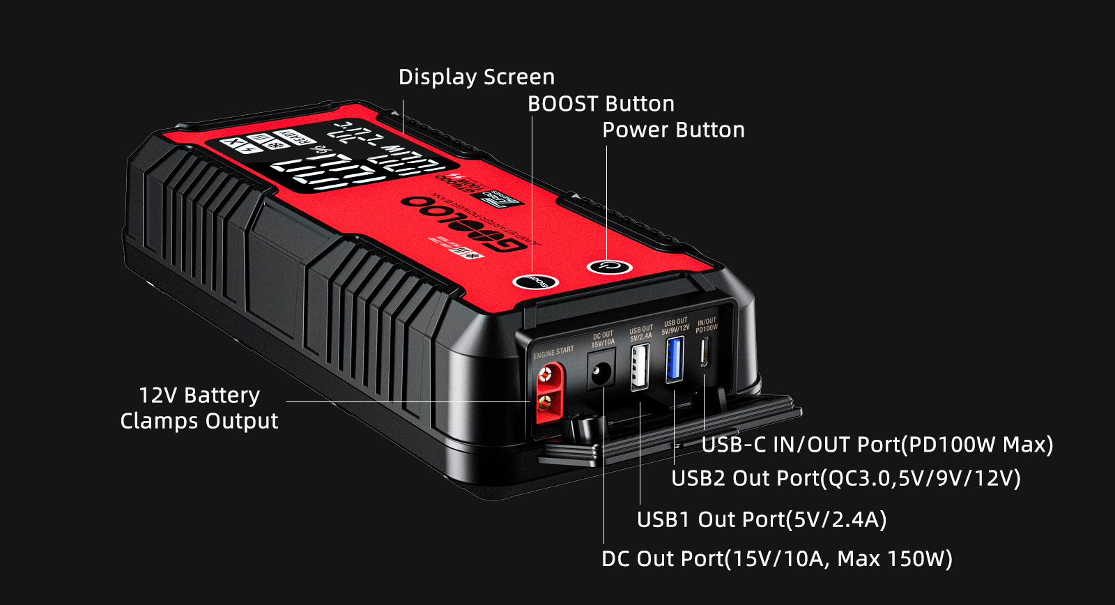 GOOLOO 4000A Car Battery Jump Starter 26800mAh Portable Power Bank 12V Jump  Box 6974839130006