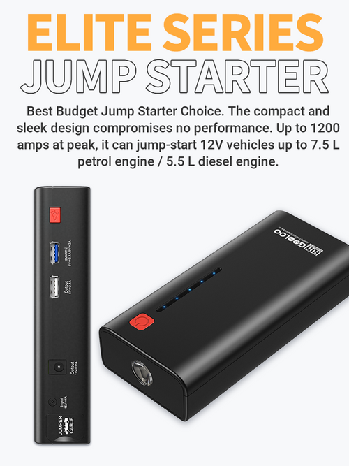 GOOLOO Car Jump Starter Power Pack 1200A Peak 18000mAh (Up to 7.5L