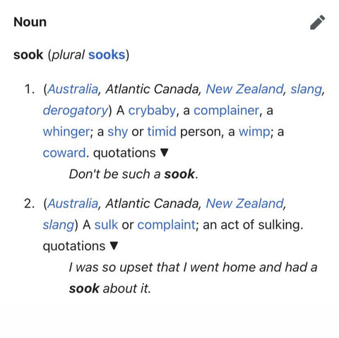 Definition of sook - crybaby