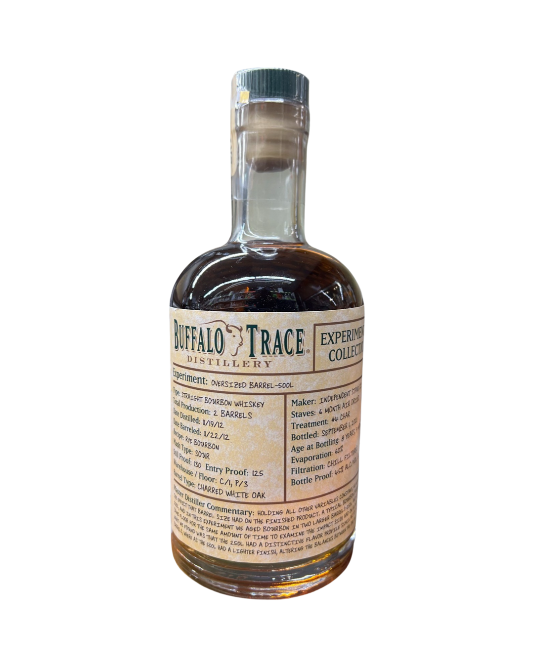 Buffalo Trace Distillery Experimental Collection Oversized Barrel Bourbon Whiskey 500ml