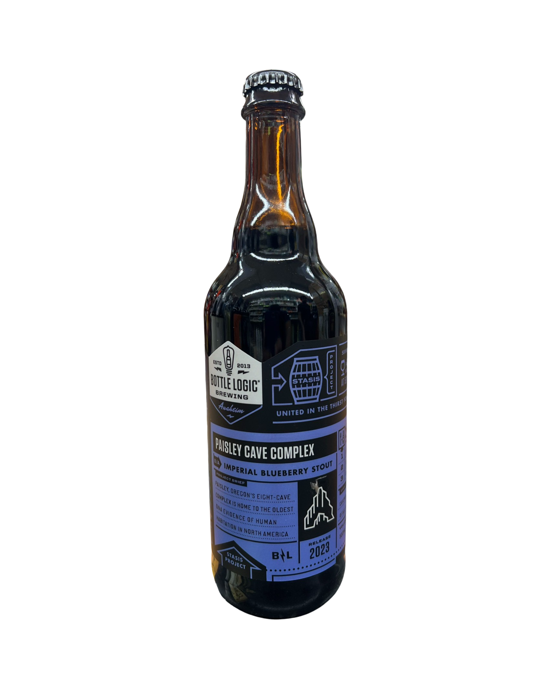 2023 Bottle Logic Brewing Paisley Cave Complex Imperial Blueberry Stout Beer 500ml