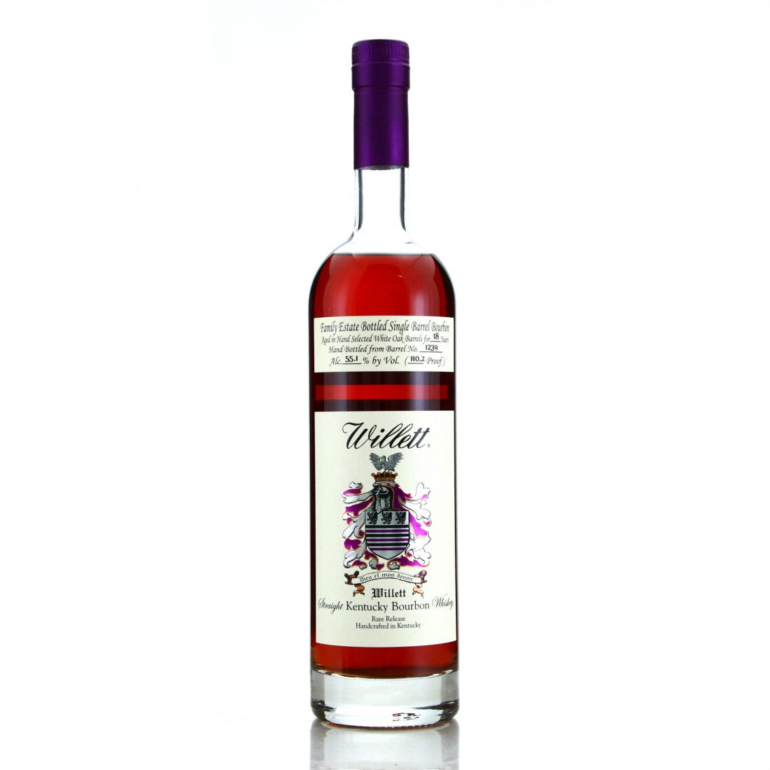 Willett Family Estate Bottled Single Barrel 18 Year Old Batch No. 1239 Straight Bourbon Whiskey 750ml