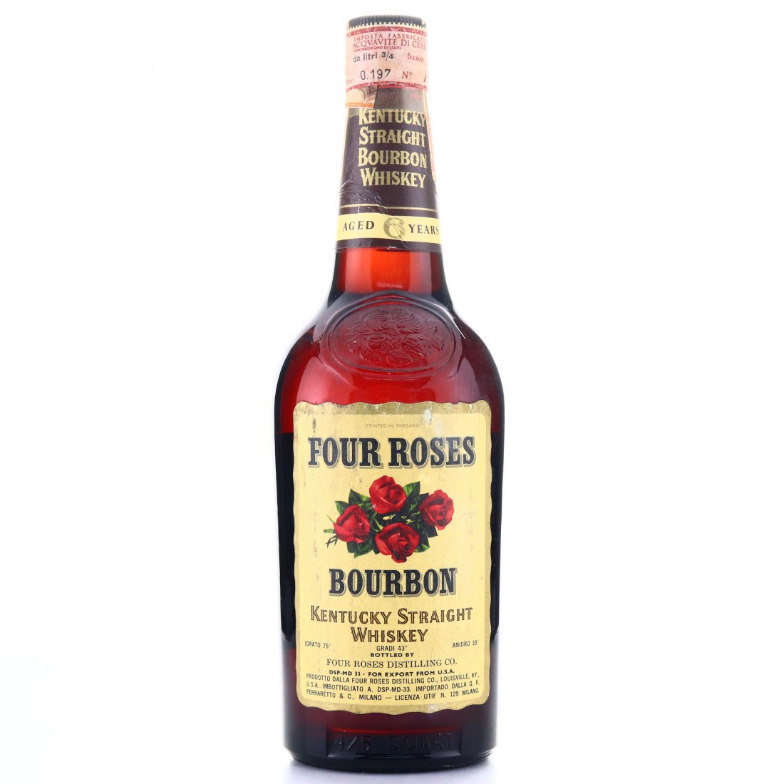 1960 Four Roses 6 Year Old Kentucky Straight Bourbon Ferraretto Import 750ml